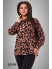 Модная блузка на пуговицах Леопард