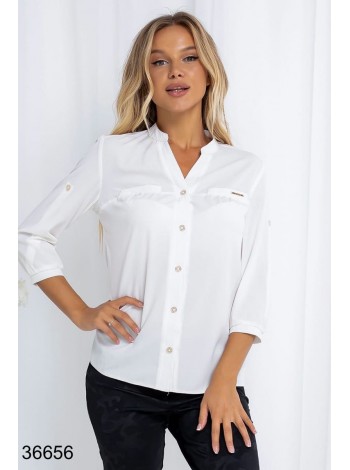 Белая офисная блузка