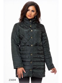 Осіння подовжена стеганная куртка на синтепоне 823693-98
