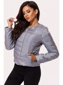 Жіноча коротка куртка на змійці без коміра весна-осінь