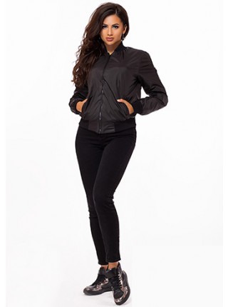 Женская модная куртка бомпер с карманами 823722-26