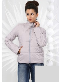Стильная короткая женская куртка на синтепоне с воротником стойка 822955-58
