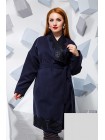 Женское батальное пальто из кашемира с поясом