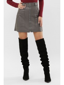 Спідниця з екошкіри із складками