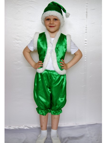  Карнавальний костюм Гном хлопчик (зелений)