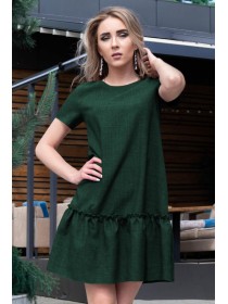 Однотонне плаття з воланом Розетта льон