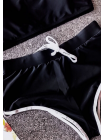 Черно-белый спортивный купальник с шортами + топик с чашками