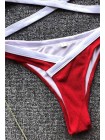 Спортивный женский купальник топ + трусики бразильяна красный