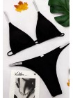 Черный купальник-шторки + плавки бразилиана с блестками XS-S
