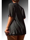 Черный пляжный женский костюм рубашка с шортами