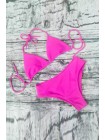 Розовый женский купальник-треугольник с чашками