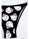 Черный женский купальник на завязках Hello Kitty