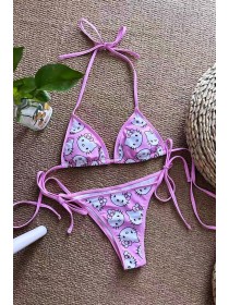 Рожевий купальник шторки на зав'язках Hello Kitty