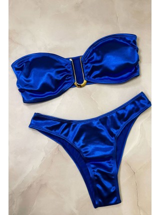 Неоновий електрик шовковий купальник бандо плавки танго